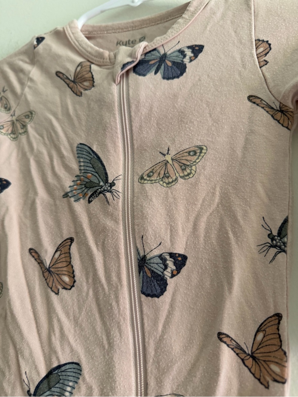 Kyte Baby Butterfly Bamboo Zipper Sleeper Pajamas 12-18M Pink Print Romper - Picture 2 of 6